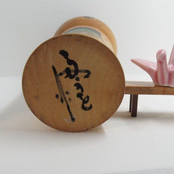 BIg green Japanese kokeshi doll/ kokeshi doll/ set - Picture 8 of 9